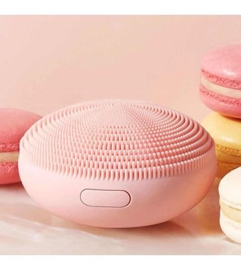 Xiaomi Mijia Inface Tüm Ciltler İçin Tek Başlıklı Silikon Elektrikli Titreşimli Yüz Temizleme Cihazı Pembe