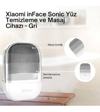 Xiaomi Inface Sonic 400 mAH Tüm Ciltler İçin Çift Başlıklı Fırçalı Silikon Şarjlı Titreşimli Yüz Temizleme Cihazı Metal