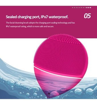 Cbtx 200 mAH Tüm Ciltler İçin Tek Başlıklı Fırçalı Silikon Şarjlı Titreşimli Vakumlu Yüz Temizleme Cihazı Pembe