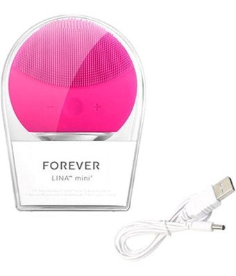 Forever Lina Mini 2 300 mAH Tüm Ciltler İçin Tek Başlıklı Fırçalı Silikon Şarjlı Titreşimli Yüz Temizleme Cihazı Fuşya