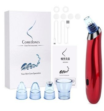 Comadones 400 mAH İçin Tek Başlıklı Şarjlı Titreşimli Vakumlu Yüz Temizleme Cihazı Kırmızı