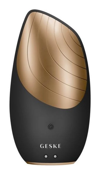 Geske Smart Appguided 400 mAH Tüm Ciltler İçin Tek Başlıklı Fırçalı Silikon Şarjlı Titreşimli Yüz Temizleme Cihazı Siyah