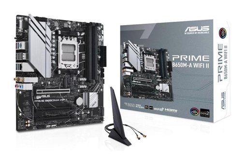 Asus Prime B650M-A WIFI II B650 AM5 Soket DDR5 6400 MHz PCIe 4.1 Wi-Fi Overclock Micro ATX AMD Uyumlu Anakart