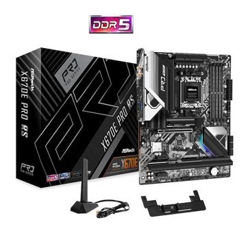 Asrock Pro RS X670E AM5 Soket DDR5 6600 MHz PCIe 4.1 Wi-Fi Overclock ATX AMD Uyumlu Anakart
