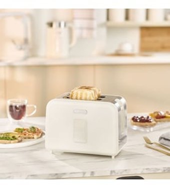 Karaca Multicrust 2 Dilim Kırıntı Tepsili 930 W Krem Retro Mini Ekmek Kızartma Makinesi
