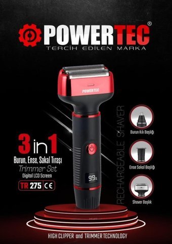 Powertec TR-275 Saç Sakal Sinekkaydı Kuru Tıraş Makinesi
