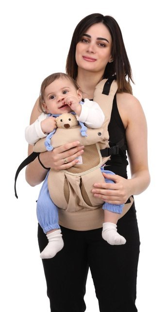 Momella Baby Ergonomik 15 kg Kapasiteli Yenidoğan Kanguru Bej