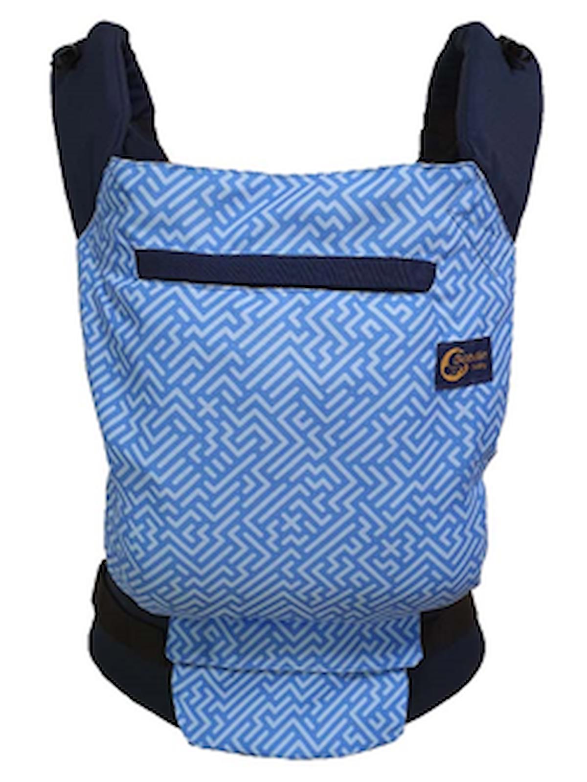Babalin Baby Çizgiler Ergonomik 20 kg Kapasiteli Yenidoğan Kanguru Mavi