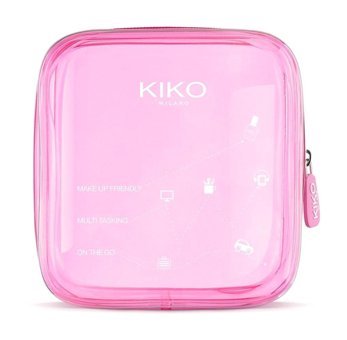 Kiko Mini Pochette 01 Pembe Düz Şeffaf Makyaj Çantası