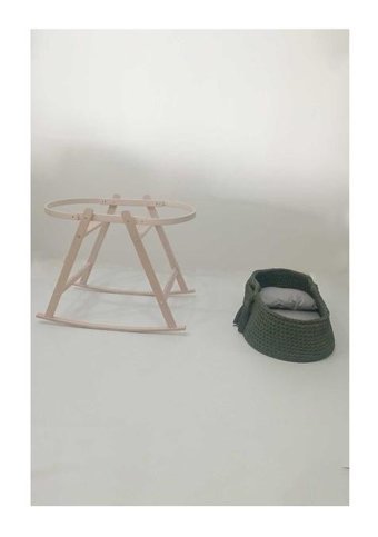 Babycom Ahşap Oval Yataklı Sallanan Portatif Beşik Koyu Yeşil