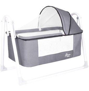 Chubby Baby First Class Metal 15 kg Dikdörtgen Yataklı Sallanan Portatif Beşik Füme