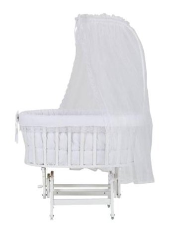 Baby Tech Lake Ahşap 15 kg Oval Tekerlekli Yataklı Sallanan Portatif Beşik Çok Renkli