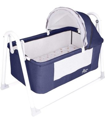 Chubby Baby First Class Metal 15 kg Dikdörtgen Yataklı Sallanan Portatif Beşik Lacivert