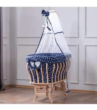 Setay Mdf 13 kg Oval Tekerlekli Yataklı Sallanan Portatif Beşik Pembe