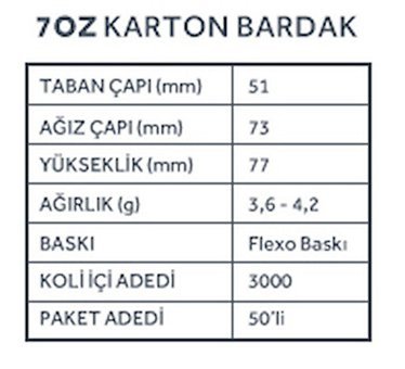 Dağyüce Baskılı Karton Bardak 3000 Adet Beyaz Kahverengi
