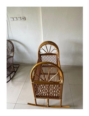 Klas Bambu Bambu 15-36 kg Dikdörtgen Sallanan Portatif Beşik Çok Renkli