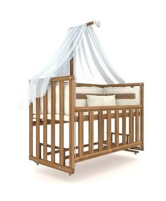 Heyner Ahşap 9-36 kg Dikdörtgen Yataklı Sallanan Anne Yanı Beşik Ahşap
