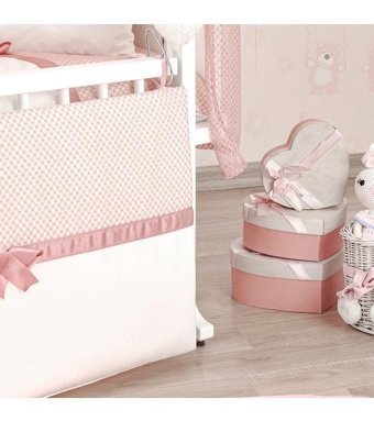 Meltem Smart Mood Ahşap 15 kg Dikdörtgen Tekerlekli Yataklı Sallanan Anne Yanı Beşik Pembe
