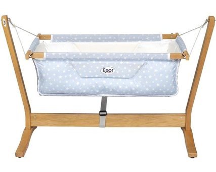 Exor Baby Gondol Ahşap 15 kg Dikdörtgen Sallanan Hamak Beşik Mavi
