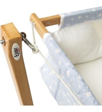 Exor Baby Gondol Ahşap 15 kg Dikdörtgen Sallanan Hamak Beşik Mavi