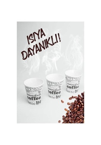 Yıldız Cup Baskılı Karton Bardak 2000'li Beyaz Kahverengi
