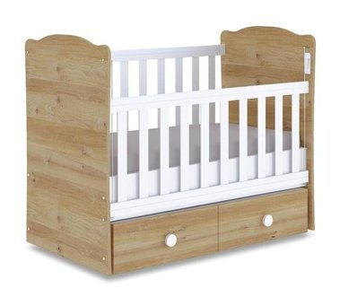 Babyhope Vesta Ahşap 15 kg Dikdörtgen Çekmeceli Sallanan Karyola Beşik Meşe
