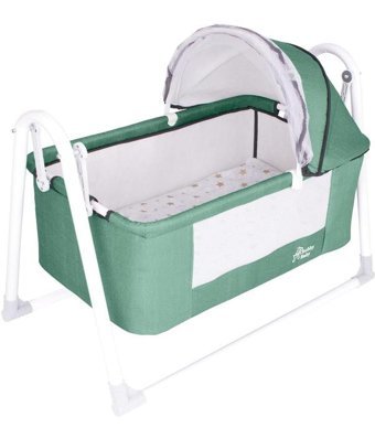 Chubby Baby First Class Demir 15 kg Dikdörtgen Yataklı Sallanan Portatif Beşik Yeşil