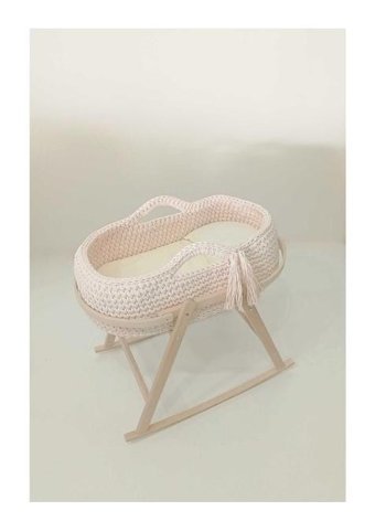 Babycom Ahşap Oval Yataklı Sallanan Portatif Beşik Pudra