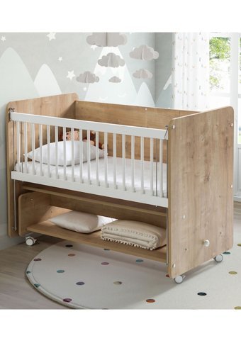 Babywhen Mdf 15 kg Dikdörtgen Tekerlekli Sallanan Karyola Beşik Ahşap