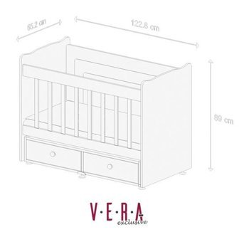 Veraexclusive Suntalam 20 kg Dikdörtgen Yataklı Çekmeceli Sallanan Anne Yanı Beşik Beyaz