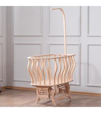 Setay Mdf 15 kg Oval Tekerlekli Yataklı Sallanan Portatif Beşik Gri
