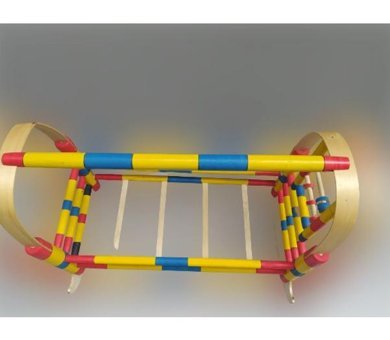 Bengi Mobilya Ahşap 10 kg Dikdörtgen Sallanan Hamak Beşik Sarı
