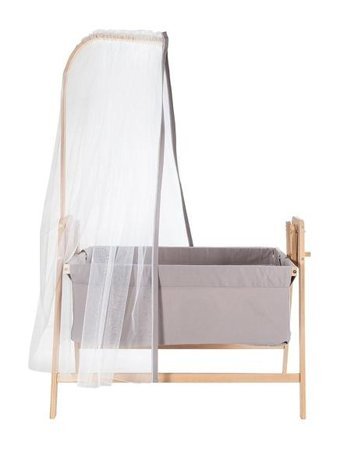 Babycom Mycrib Ahşap Dikdörtgen Yataklı Sallanan Anne Yanı Beşik Gri