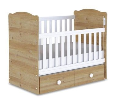 Babyhope Vesta Ahşap 18 kg Dikdörtgen Çekmeceli Sallanan Karyola Beşik Meşe
