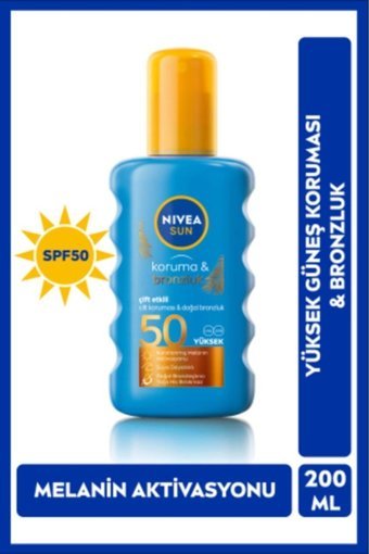 Nivea Yüksek Koruma ve Bronzluk Renksiz 50 Faktör Normal Ciltler İçin Yağ Bazlı Suya Dayanıklı Yüz ve Vücut Güneş Kremi 200 ml