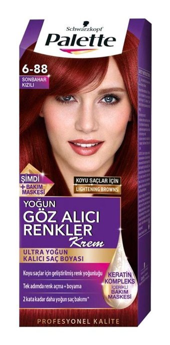 Palette Göz Alıcı 6.88 Yogun Kızıl Amonyaksız Krem Saç Boyası 99 ml