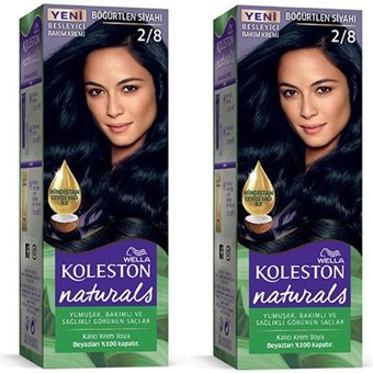 Wella Koleston Naturals 2.8 Böğürtlen Siyahı Organik Krem Saç Boyası 2x60 ml