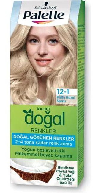 Palette Kalıcı Doğal 12.1 Küllü Buzul Sarısı Amonyaksız Krem Saç Boyası 99 ml