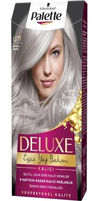 Palette Deluxe U71 Buzul Gri Amonyaksız Krem Saç Boyası 99 ml