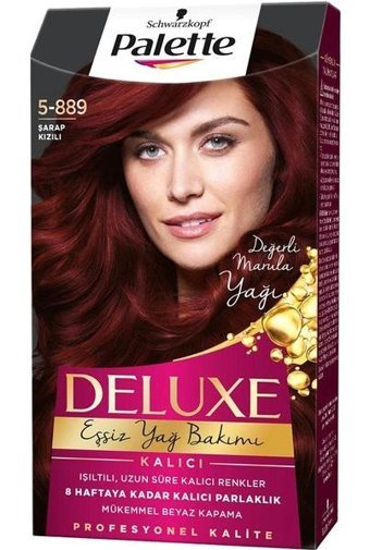 Palette Deluxe 5.889 Şarap Kızılı Amonyaksız Krem Saç Boyası 3x99 ml