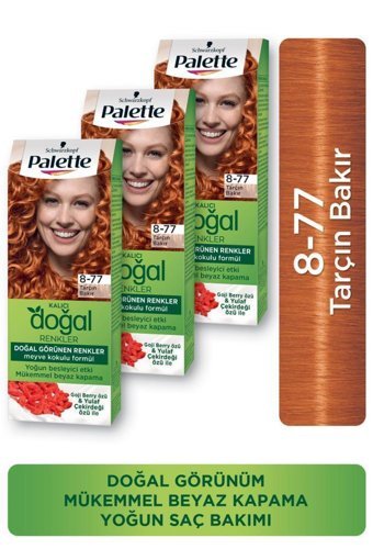 Palette Kalıcı Doğal 8.77 Antialerjik Tarçın Bakırı Amonyaksız Krem Saç Boyası 3x99 ml