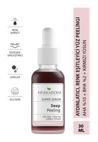 Herbaderm Aydınlatıcı Leke Giderici Sıkılaştırıcı Serum Şişe Yüz Peelingi 30 ml