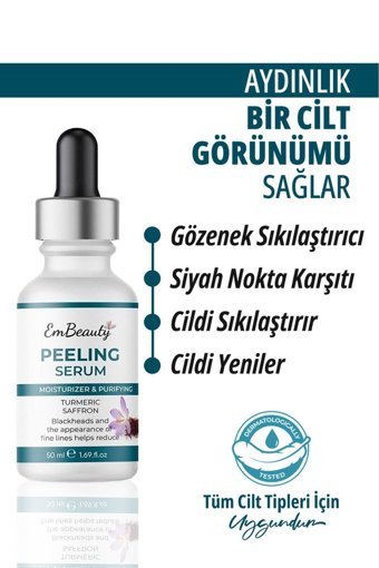 Embeauty Cilt Yenileyici Siyah Nokta Karşıtı Leke Giderici Sıkılaştırıcı Serum Şişe Yüz Peelingi 50 ml