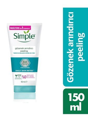 Simple Daily Skin Detox Gözenek Arındırıcı Siyah Nokta Karşıtı Partiküllü Tüp Yüz Peelingi 150 ml