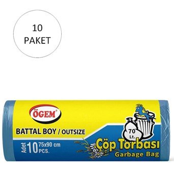 Ögem Battal Boy 75x90 cm 10x10 Adet Çöp Poşeti