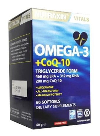 Nutraxin Koenzim Omega 3 Kapsül 1300 mg 60 Adet