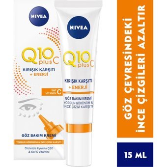 Nivea Q10 Plus Tüm Ciltler için C Vitaminli Göz Çevresi Krem Tüp 15 ml