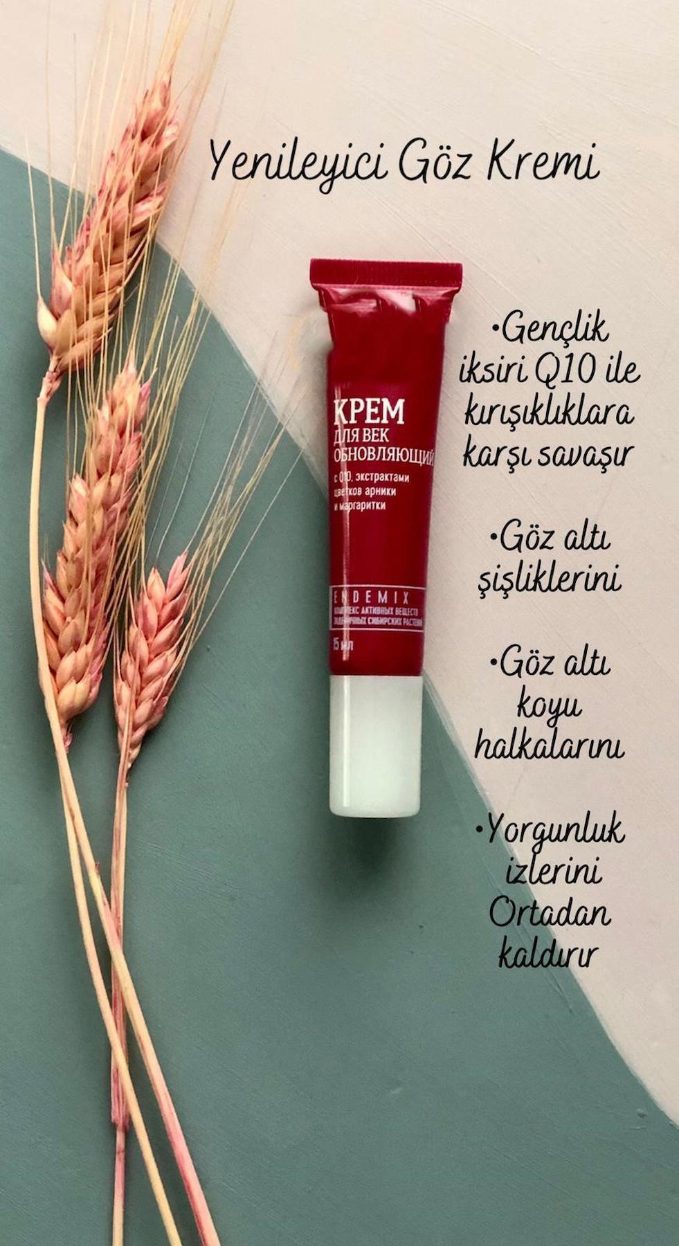 Siberian Wellness Endemix Tüm Ciltler için Göz Altı Krem Tüp 15 ml