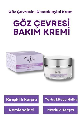 For You Gold Göz Altı Torba, Morluk & Koyu Halka Karşıtı Tüm Ciltler için Göz Çevresi Krem Kavanoz 15 ml