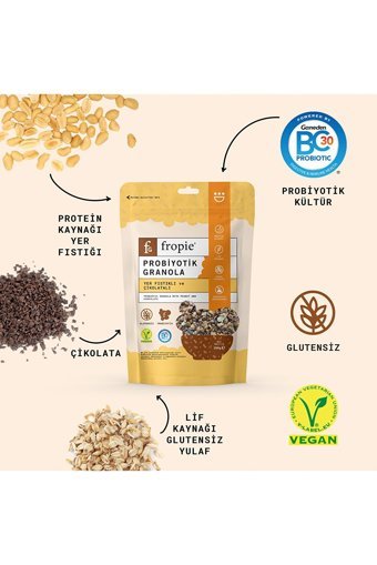 Fropie Glutensiz Fıstıklı Çikolatalı Granola 200 gr